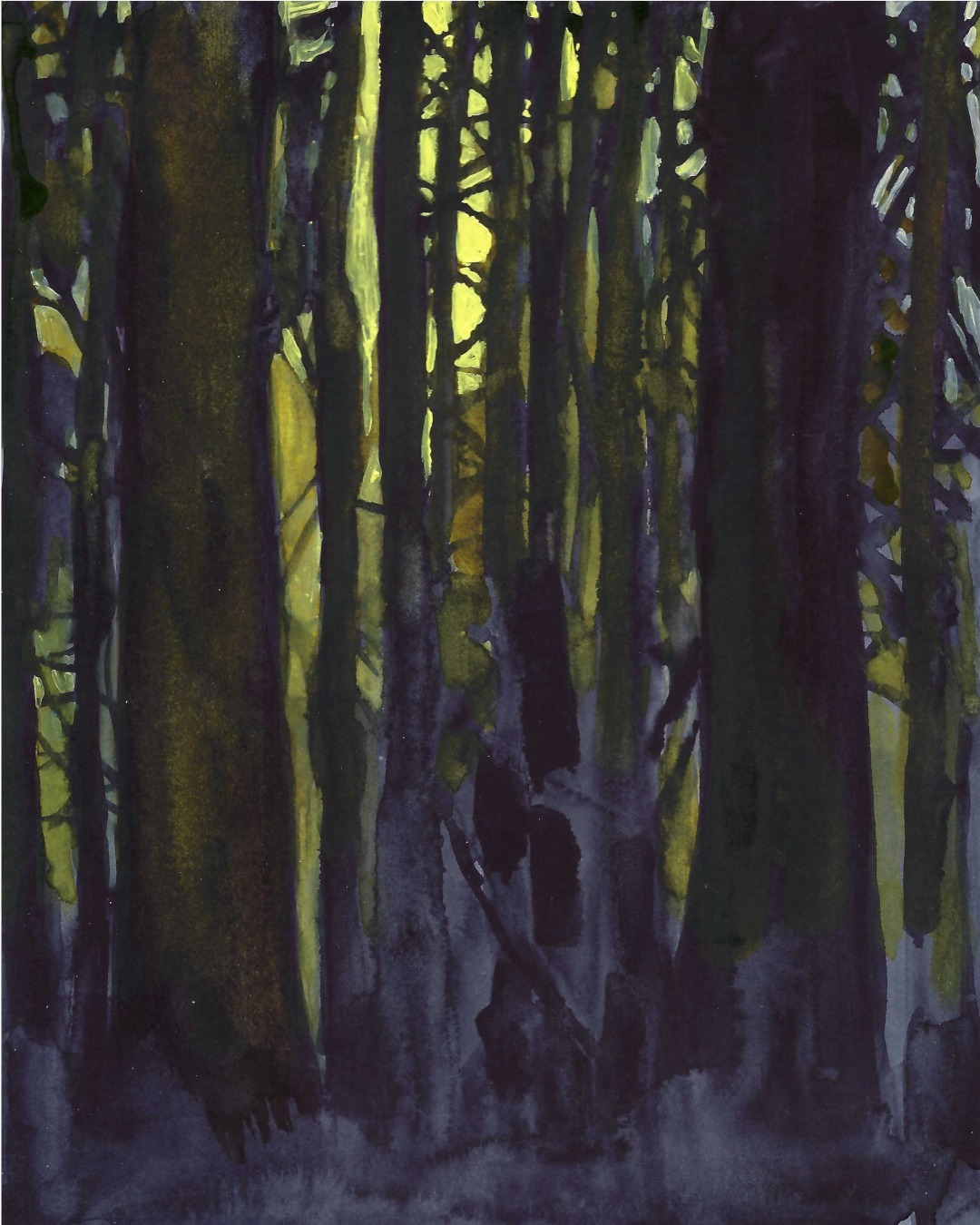 Another forest painting. 
Watercolour and acrylic on paper.

#watercolour #artonpaper #worksonpaper #landscapepainting #laurentides #markdixon