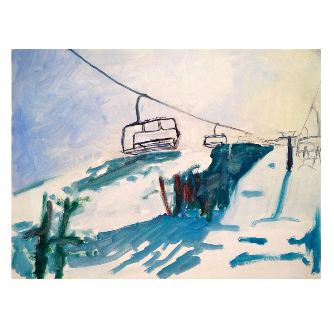 Sugarloaf (study), oil on gessoed paper, 55 x 75 cm.

I haven't been skiing yet this season but looking forward to it. And haven't been back to the Loaf in many years.
I do not think I have an image of the finished painting but like the gestural quality of the quick study.

Happy New Year!

#sugarloafmountain #skiing #skipainting #theloaf #gocva #carrabassett #artonpaper #worksonpaper #maine #winterpainting #happynewyear #landscapepaintingnow @snowscene