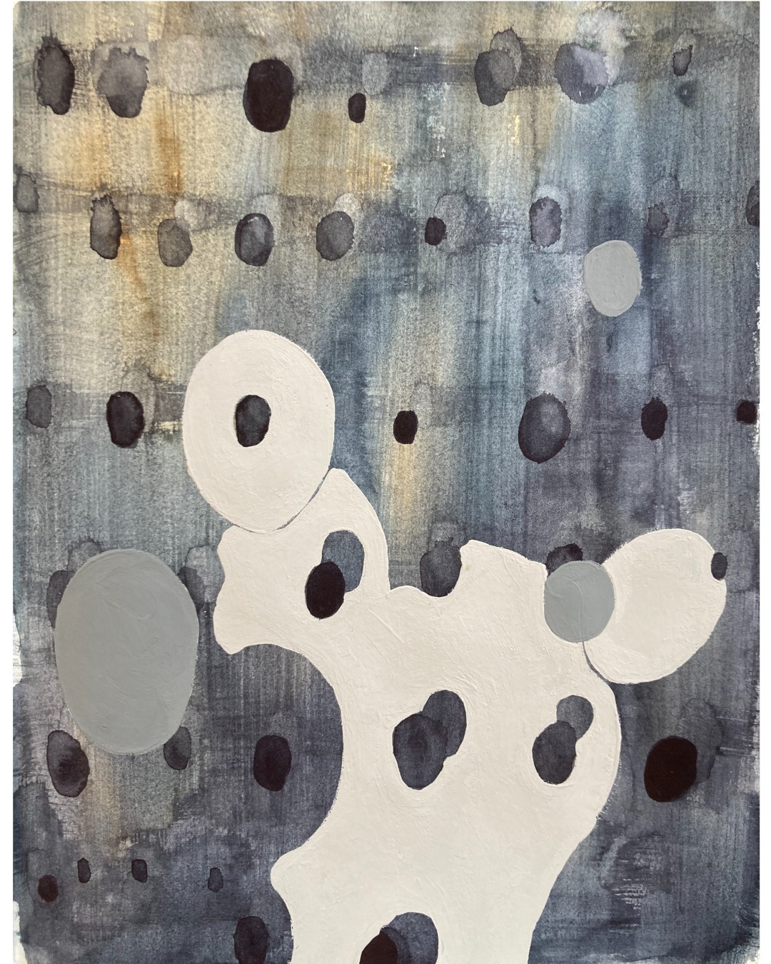 A page from my larger sketchbook reworked.

July 2024.

#sketchbookpainting#organicabstraction#molecularart#watercolorabstraction