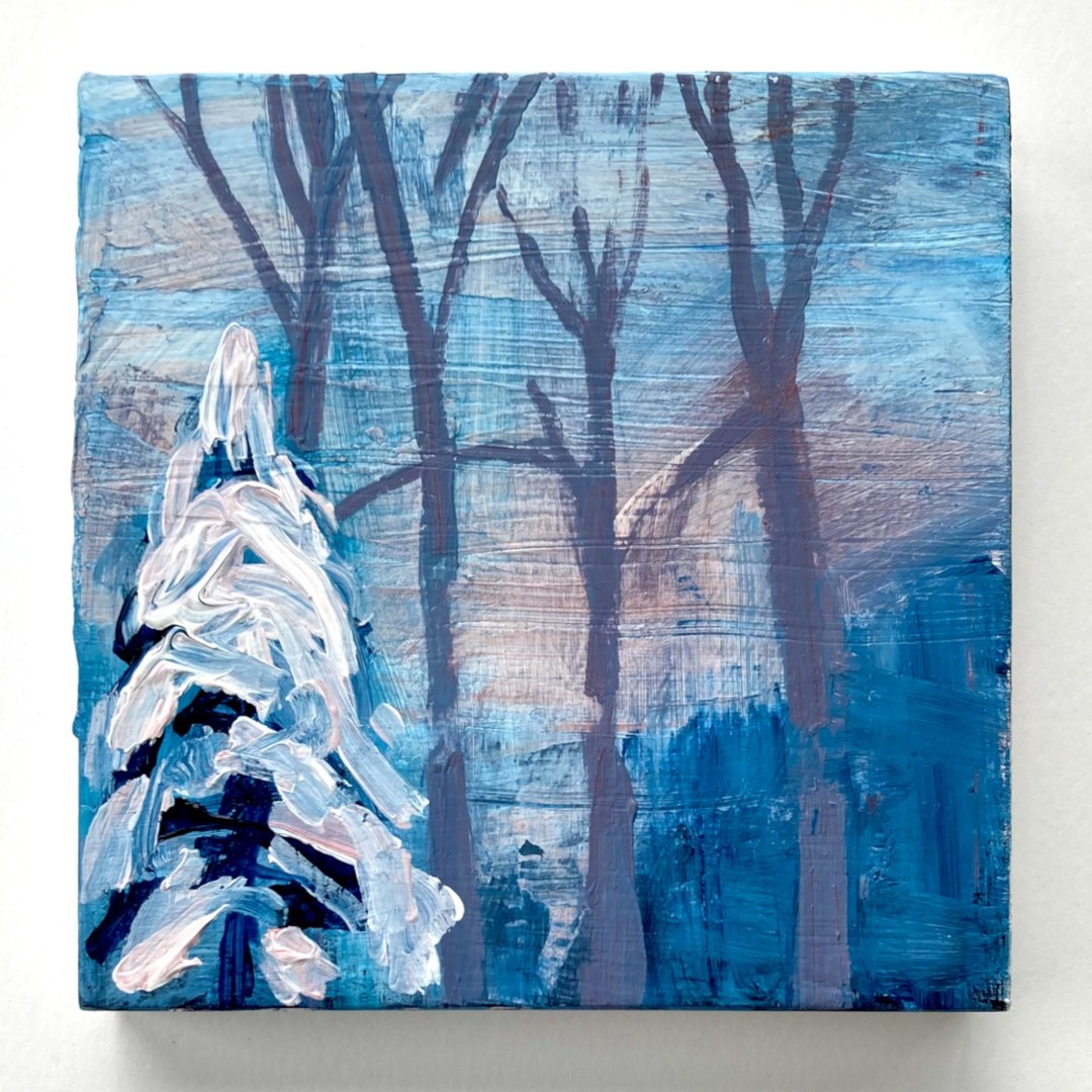 Winter dawn sky, a very small painting.

Acrylic on mounted wood.

#landscapepainting #laurentides #laurentians #winter #dawn #smallpainting