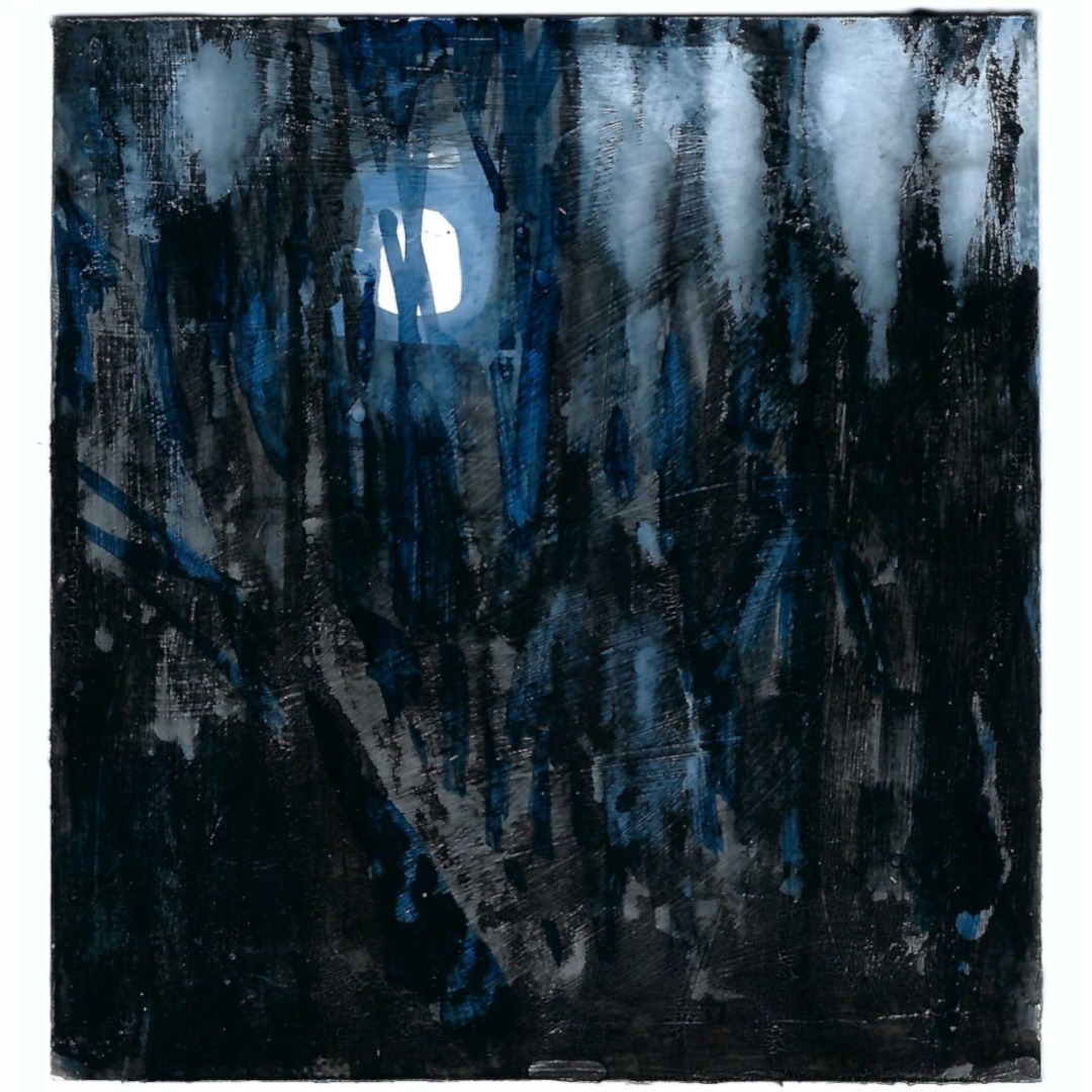 A small painting on paper. Not done tonight but a few nights ago during the full moon. I was trying to capture the mood of the moon coming through the trees on a crisp fall night in the Laurentians.

Tonight's moon
ink on gessoed paper
17 x 15 cm
October 28, 2023

#inkonpaper #artonpaper #landscapepainting #canadianart #artquebec #markdixon #smallpainting #artsurpapier